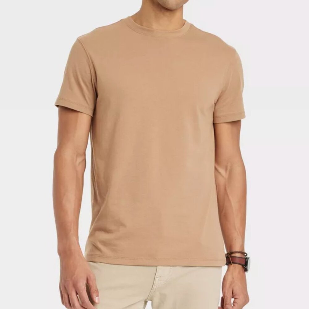 Goodfellow & Co Men's Every Wear Short Sleeve T-Shirt Tan Brown Medium